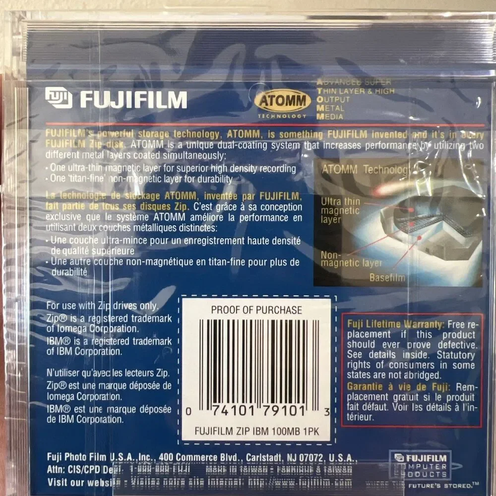 FujiFilm 100 MB IBM Formatted Disk Zip Drive Fuji Film Lot Of 4 NEW